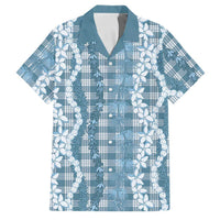 Hawaiian Ohia Lehua Lei Family Matching Mermaid Dress and Hawaiian Shirt Plaid Palaka Uliuli Omaomao Pattern - Polynesian Pride