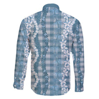 Hawaiian Ohia Lehua Lei Family Matching Off The Shoulder Long Sleeve Dress and Hawaiian Shirt Plaid Palaka Uliuli Omaomao Pattern LT9 - Polynesian Pride
