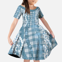 Hawaiian Ohia Lehua Lei Family Matching Puletasi and Hawaiian Shirt Plaid Palaka Uliuli Omaomao Pattern - Polynesian Pride