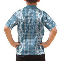 Hawaiian Ohia Lehua Lei Family Matching Short Sleeve Bodycon Dress and Hawaiian Shirt Plaid Palaka Uliuli Omaomao Pattern LT9 - Polynesian Pride