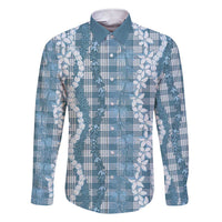 Hawaiian Ohia Lehua Lei Family Matching Short Sleeve Bodycon Dress and Hawaiian Shirt Plaid Palaka Uliuli Omaomao Pattern - Polynesian Pride