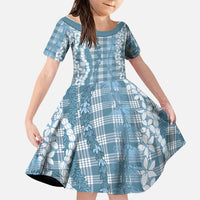 Hawaiian Ohia Lehua Lei Family Matching Summer Maxi Dress and Hawaiian Shirt Plaid Palaka Uliuli Omaomao Pattern - Polynesian Pride