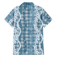 Hawaiian Ohia Lehua Lei Family Matching Summer Maxi Dress and Hawaiian Shirt Plaid Palaka Uliuli Omaomao Pattern - Polynesian Pride