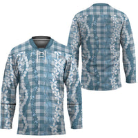 Hawaiian Ohia Lehua Lei Hockey Jersey Plaid Palaka Uliuli Omaomao Pattern - Polynesian Pride