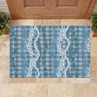 Hawaiian Ohia Lehua Lei Rubber Doormat Plaid Palaka Uliuli Omaomao Pattern - Polynesian Pride