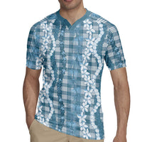 Hawaiian Ohia Lehua Lei Rugby Jersey Plaid Palaka Uliuli Omaomao Pattern - Polynesian Pride