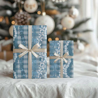 Hawaiian Ohia Lehua Lei Wrapping Paper Plaid Palaka Uliuli Omaomao Pattern - Polynesian Pride