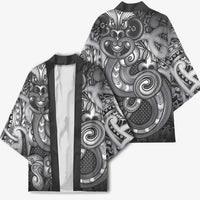 Aotearoa Maori Hei Tiki Kimono Kiwikiwi Kowhaiwhai Puhoro Motif
