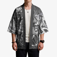 Aotearoa Maori Hei Tiki Kimono Kiwikiwi Kowhaiwhai Puhoro Motif