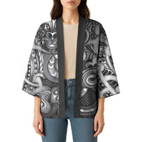 Aotearoa Maori Hei Tiki Kimono Kiwikiwi Kowhaiwhai Puhoro Motif