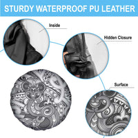 Aotearoa Maori Hei Tiki Spare Tire Cover Kiwikiwi Kowhaiwhai Puhoro Motif