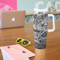 Aotearoa Maori Hei Tiki Tumbler With Handle Kiwikiwi Kowhaiwhai Puhoro Motif