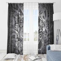 Aotearoa Maori Hei Tiki Window Curtain Kiwikiwi Kowhaiwhai Puhoro Motif