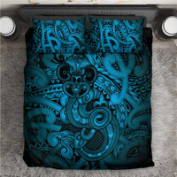 Aotearoa Maori Hei Tiki Bedding Set Kikorangi Kowhaiwhai Puhoro Motif