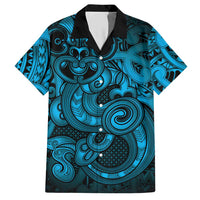 Aotearoa Maori Hei Tiki Hawaiian Shirt Kikorangi Kowhaiwhai Puhoro Motif