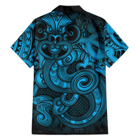 Aotearoa Maori Hei Tiki Hawaiian Shirt Kikorangi Kowhaiwhai Puhoro Motif