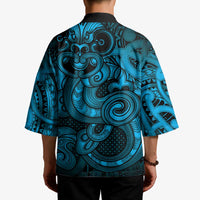 Aotearoa Maori Hei Tiki Kimono Kikorangi Kowhaiwhai Puhoro Motif LT9 - Polynesian Pride