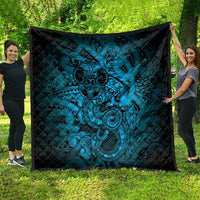 Aotearoa Maori Hei Tiki Quilt Kikorangi Kowhaiwhai Puhoro Motif LT9 - Polynesian Pride