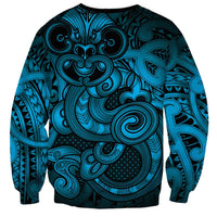 Aotearoa Maori Hei Tiki Sweatshirt Kikorangi Kowhaiwhai Puhoro Motif