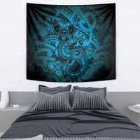 Aotearoa Maori Hei Tiki Tapestry Kikorangi Kowhaiwhai Puhoro Motif LT9 - Polynesian Pride