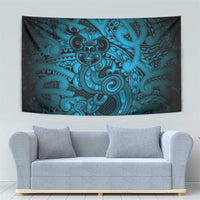 Aotearoa Maori Hei Tiki Tapestry Kikorangi Kowhaiwhai Puhoro Motif LT9 - Polynesian Pride