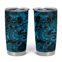 Aotearoa Maori Hei Tiki Tumbler Cup Kikorangi Kowhaiwhai Puhoro Motif LT9 Blue - Polynesian Pride
