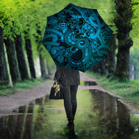 Aotearoa Maori Hei Tiki Umbrella Kikorangi Kowhaiwhai Puhoro Motif