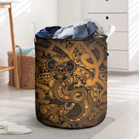 Aotearoa Maori Hei Tiki Laundry Basket Koura Kowhaiwhai Puhoro Motif