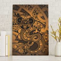 Aotearoa Maori Hei Tiki Canvas Wall Art Koura Kowhaiwhai Puhoro Motif LT9 Without Frame Gold - Polynesian Pride