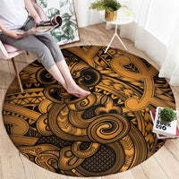Aotearoa Maori Hei Tiki Round Carpet Koura Kowhaiwhai Puhoro Motif LT9 - Polynesian Pride