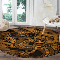 Aotearoa Maori Hei Tiki Round Carpet Koura Kowhaiwhai Puhoro Motif LT9 - Polynesian Pride