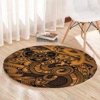 Aotearoa Maori Hei Tiki Round Carpet Koura Kowhaiwhai Puhoro Motif LT9 - Polynesian Pride