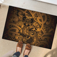 Aotearoa Maori Hei Tiki Rubber Doormat Koura Kowhaiwhai Puhoro Motif LT9 - Polynesian Pride