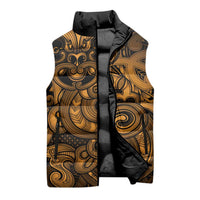 Aotearoa Maori Hei Tiki Sleeveless Puffer Jacket Koura Kowhaiwhai Puhoro Motif LT9 - Polynesian Pride