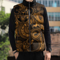 Aotearoa Maori Hei Tiki Sleeveless Puffer Jacket Koura Kowhaiwhai Puhoro Motif LT9 - Polynesian Pride