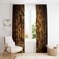 Aotearoa Maori Hei Tiki Window Curtain Koura Kowhaiwhai Puhoro Motif LT9 - Polynesian Pride