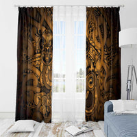 Aotearoa Maori Hei Tiki Window Curtain Koura Kowhaiwhai Puhoro Motif LT9 - Polynesian Pride