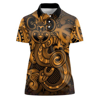 Aotearoa Maori Hei Tiki Women Polo Shirt Koura Kowhaiwhai Puhoro Motif