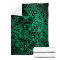 Aotearoa Maori Hei Tiki Blanket Kakariki Kowhaiwhai Puhoro Motif