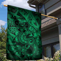 Aotearoa Maori Hei Tiki Garden Flag Kakariki Kowhaiwhai Puhoro Motif LT9 - Polynesian Pride