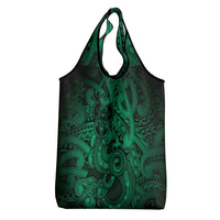Aotearoa Maori Hei Tiki Grocery Bag Kakariki Kowhaiwhai Puhoro Motif