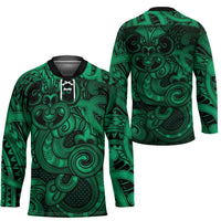 Aotearoa Maori Hei Tiki Hockey Jersey Kakariki Kowhaiwhai Puhoro Motif LT9 - Polynesian Pride