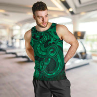 Aotearoa Maori Hei Tiki Men Tank Top Kakariki Kowhaiwhai Puhoro Motif LT9 Green - Polynesian Pride