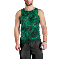 Aotearoa Maori Hei Tiki Men Tank Top Kakariki Kowhaiwhai Puhoro Motif LT9 - Polynesian Pride