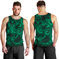 Aotearoa Maori Hei Tiki Men Tank Top Kakariki Kowhaiwhai Puhoro Motif LT9 - Polynesian Pride
