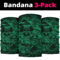 Aotearoa Maori Hei Tiki Neck Gaiter Kakariki Kowhaiwhai Puhoro Motif LT9 package One Size: 25*50cm Green - Polynesian Pride