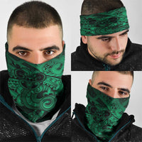 Aotearoa Maori Hei Tiki Neck Gaiter Kakariki Kowhaiwhai Puhoro Motif LT9 - Polynesian Pride