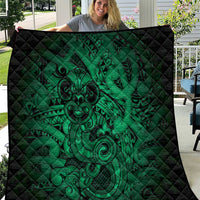 Aotearoa Maori Hei Tiki Quilt Kakariki Kowhaiwhai Puhoro Motif LT9 Green - Polynesian Pride