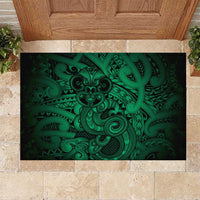 Aotearoa Maori Hei Tiki Rubber Doormat Kakariki Kowhaiwhai Puhoro Motif LT9 Green - Polynesian Pride