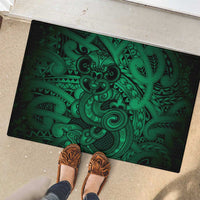 Aotearoa Maori Hei Tiki Rubber Doormat Kakariki Kowhaiwhai Puhoro Motif LT9 - Polynesian Pride